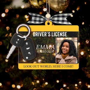 Gepersonaliseerd ornament nieuwe bestuurder 2024, ornament rijbewijs, cadeau voor nieuwe bestuurder, ornament, kerstornament chauffeursvergunning