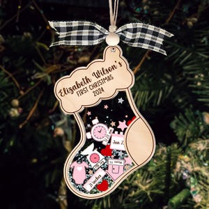 Personalized Baby&#39;s First Christmas Ornament 2024, 4D Shake Babies Ornament, Custom Baby 1st Christmas Ornament, New Baby Gift Bauble