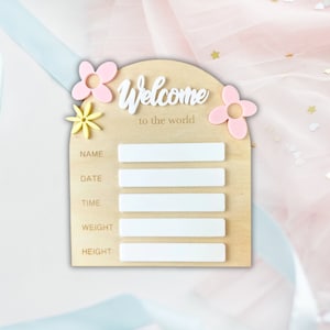 Personalized Birth Plaque, Baby Name Sign, Stars Announcement Plaque, Newborn Photo Prop, Birth Announcement Sign, Welcome to the World Gift