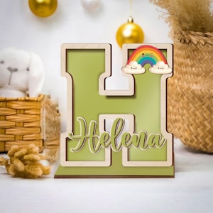 Personalized Kids Piggy Bank, Custom Wooden Letter Piggy Bank for Kids with Name, Money Savings Box, Piggy Bank for Kids, Cash Box for Child
