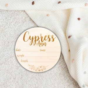 Personalized Newborn Name Sign, Baby Announcement Sign with Birth Stats, Newborn Announcement Sign, Wood Baby Name Sign, Baby Birth Stats