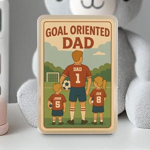 Personalized Soccer Dad Plaque – 2D Acrylic Block Gift for Father’s Day, Coach or Grandpa, Goal Themed Sports Gift for Him