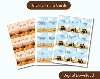 Islamic Trivia Cards, Prophets, Muslim Kids Ramadan Game (Digital Download)