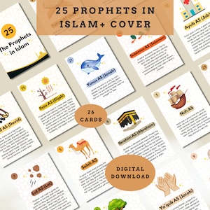 Islamic Prophets Flashcards, Islamic Printable Digital Download, Muslim ...