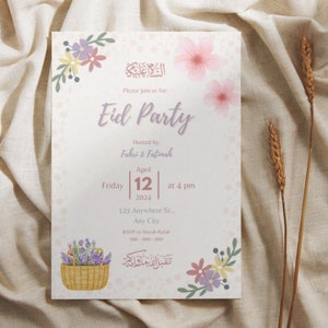 Personalized Eid Party Invitation, Islamic Eid Al Fitr Invite