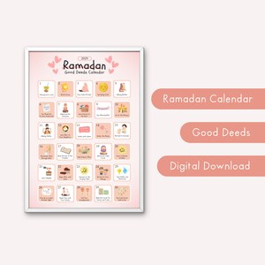 Impressions numériques de bonnes actions du ramadan, art mural islamique cadeau ramadan, activité familiale pour enfants musulmans déco ramadan, cadeau de l'Aïd d'inspiration Montessori