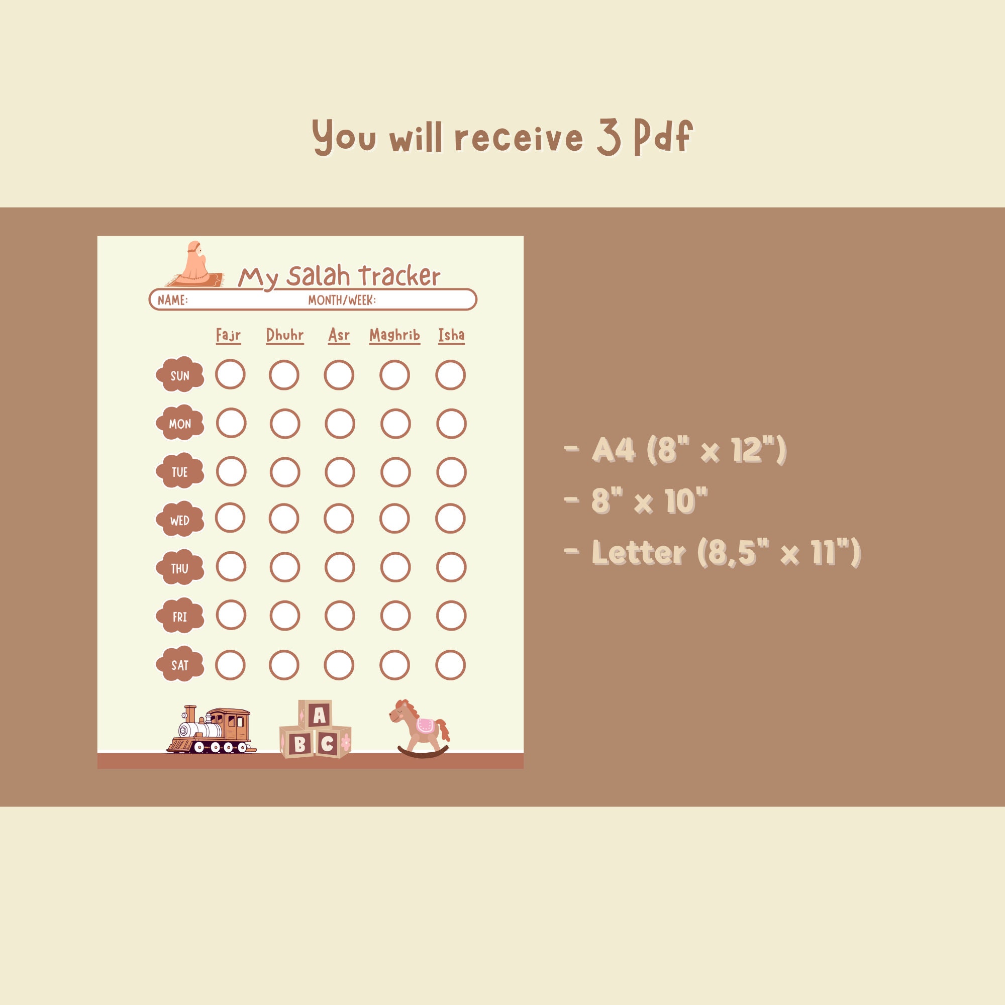 Islamic Salah Tracker, Muslim Salat Tracker, Salah Sheet Printable, Namaz Tracker Instant ...