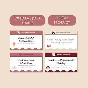 Citas en pareja, regalo de boda islámico, tarjetas para una cita romántica, actividades para planificar en pareja, regalo musulmán para el Nikkah, regalo de boda musulmana, tarjeta de aniversario