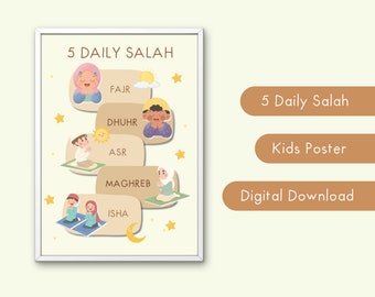 Islamic Prayer Printable, Muslim Kids Learning, Ramadan Activity (Digital Download)