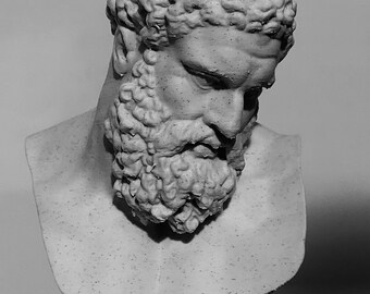 Farnese Hercules Bust in Theme of Marble