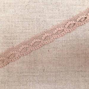 Renda de algodão francesa antiga, rosa bisque, renda antiga, linda renda de borda, 1,5 cm de largura