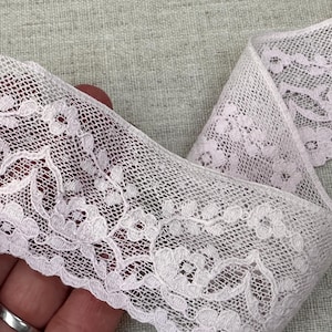 Antique Pink Cotton Lace Trim, Chantilly Lace, Floral Lace, 5cm Wide, B-4
