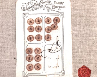 Tarjeta de botón de vidrio italiano antiguo, Tarjeta de botón completo, Embalaje original, Botones vintage, Botones de coleccionista