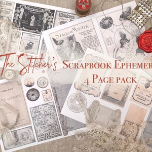 Scrapbook Ephemera, Junk Journal, Nähen Ephemera, 11x8.5", Weldon’s Ladies Journal, Lace Tags, Lace Karten, echte Vintage Ephemera