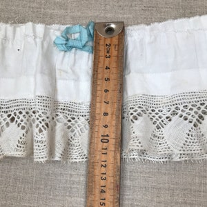 Antique Lace Flounce, Linen & Handmade Lace, Vintage Lace Garment Piece, Hand Crocheted, Circa 1900 image 3