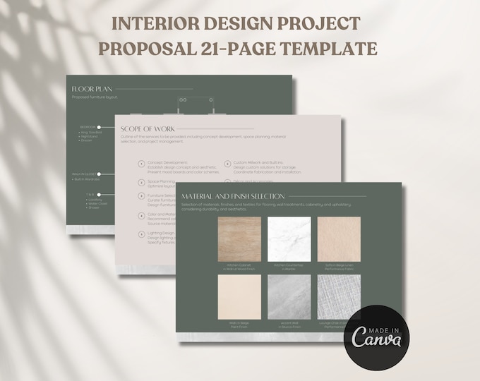 Interior Design Proposal Template, Minimalist Client Presentation ...