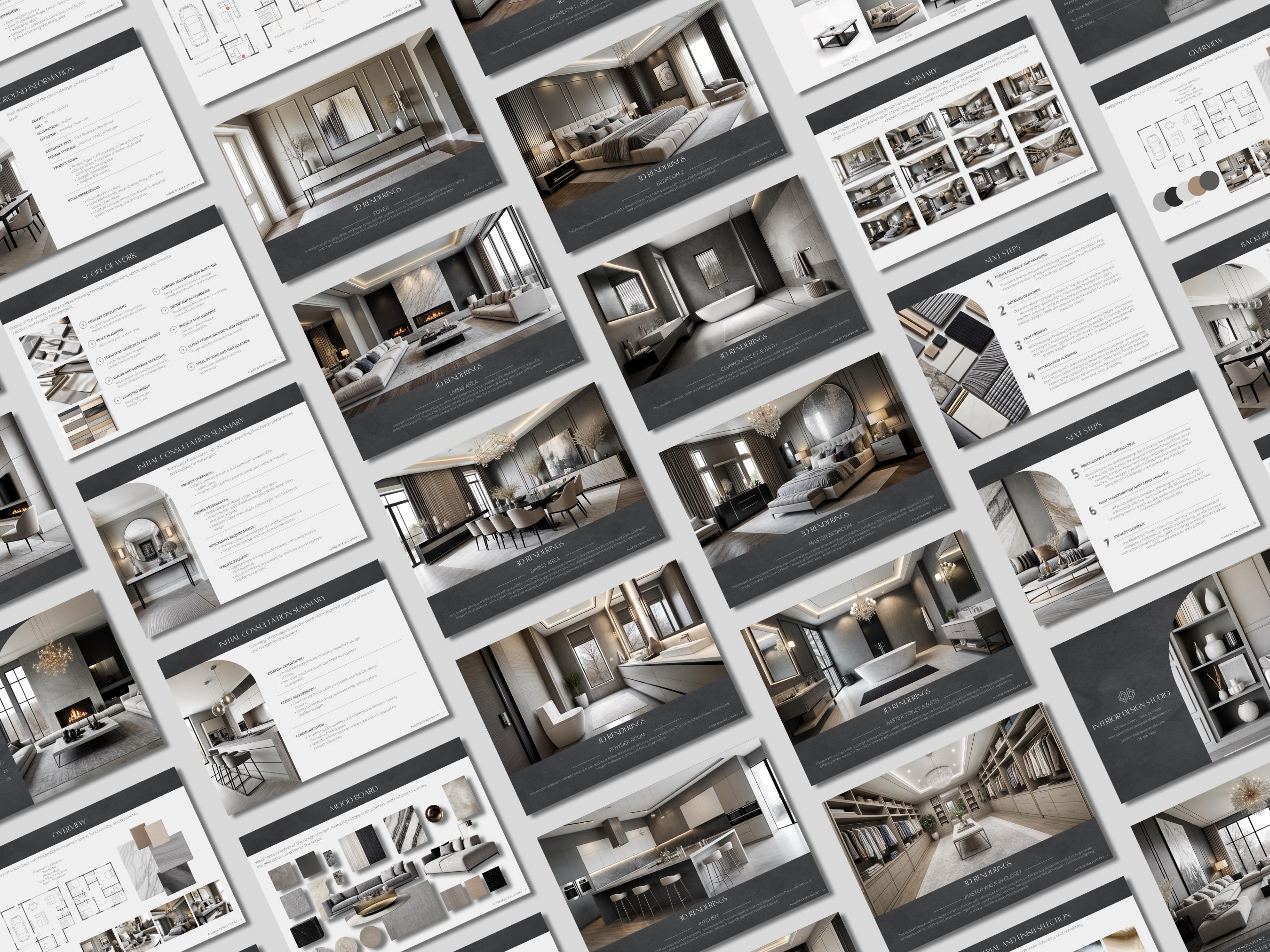 Modern Black Interior Design Client Contract and Project Proposal ...
