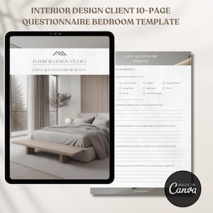 Interior Design Client Questionnaire Bedroom Template Client Onboarding Bedroom Redesign Project Management Interior Design Project Proposal