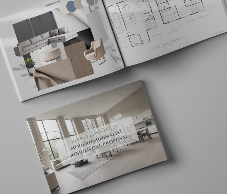 Interior Design Project Proposal Template, Modern Minimalist Design ...