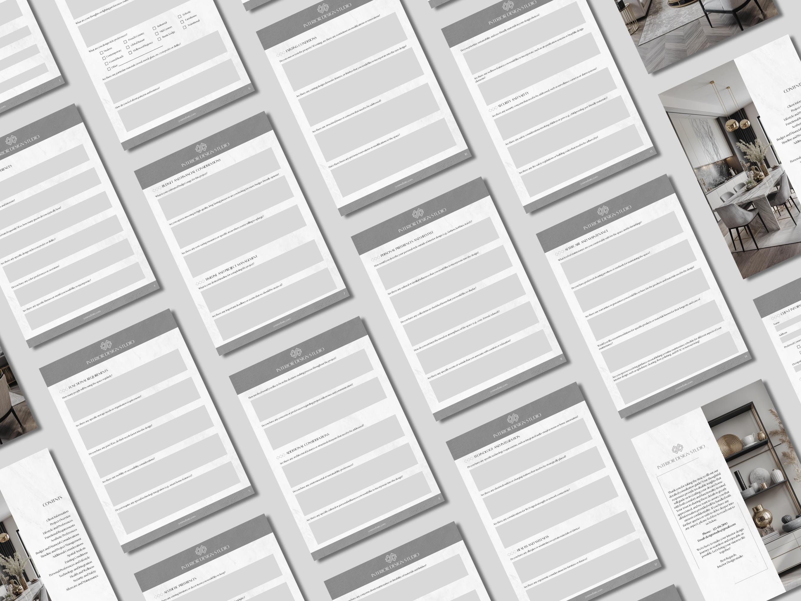 Modern Minimalist Interior Design Client Contract and Client Guide ...