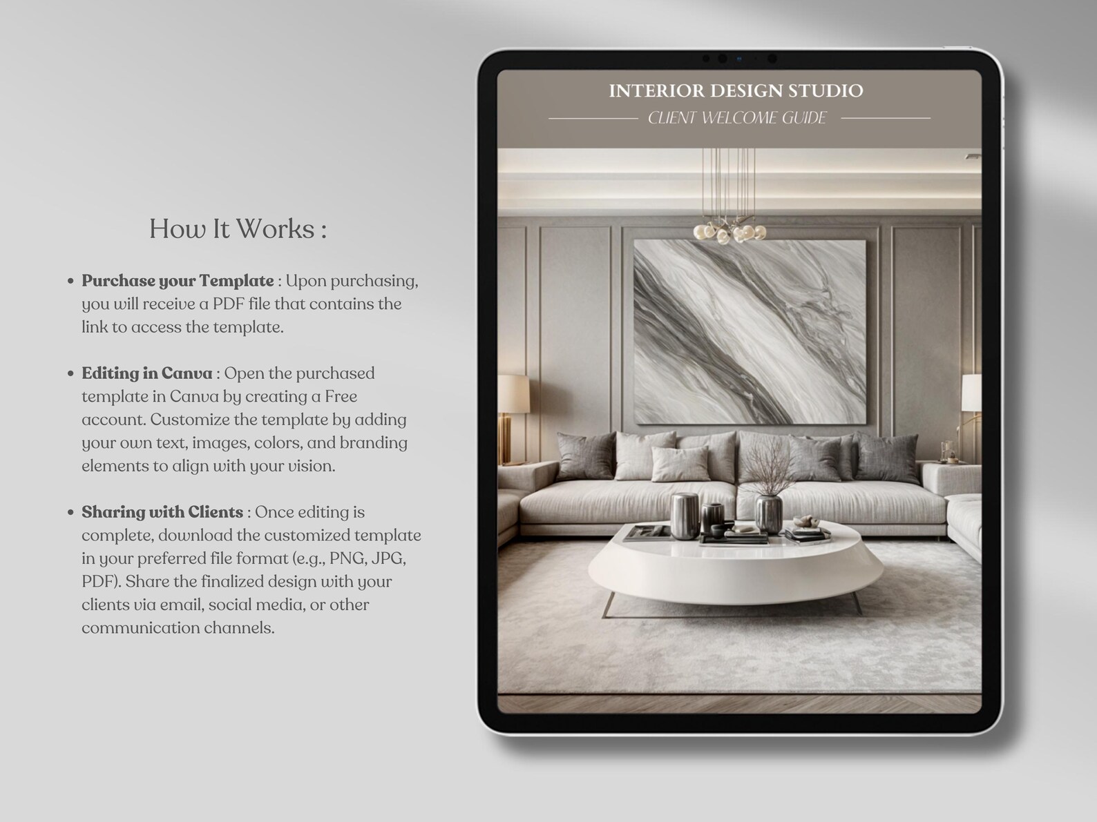 Interior Design Client Welcome Guide Template, Interior Design Studio ...