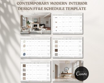 Interior Design FF&E Schedule Template, Furniture and Finishes Schedule ...