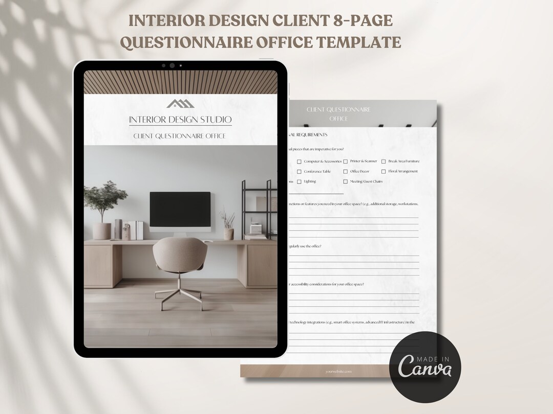 Interior Design Client Questionnaire Office Template Client Onboarding ...