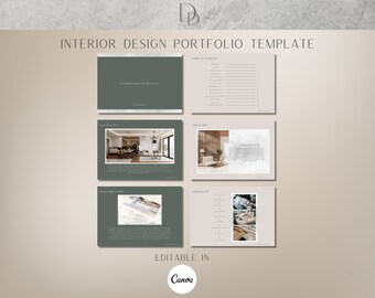 Interior Design Portfolio Vorlage, Interior Design Studio und Dienstleistungen, Minimalistische Interior Design Vorlage