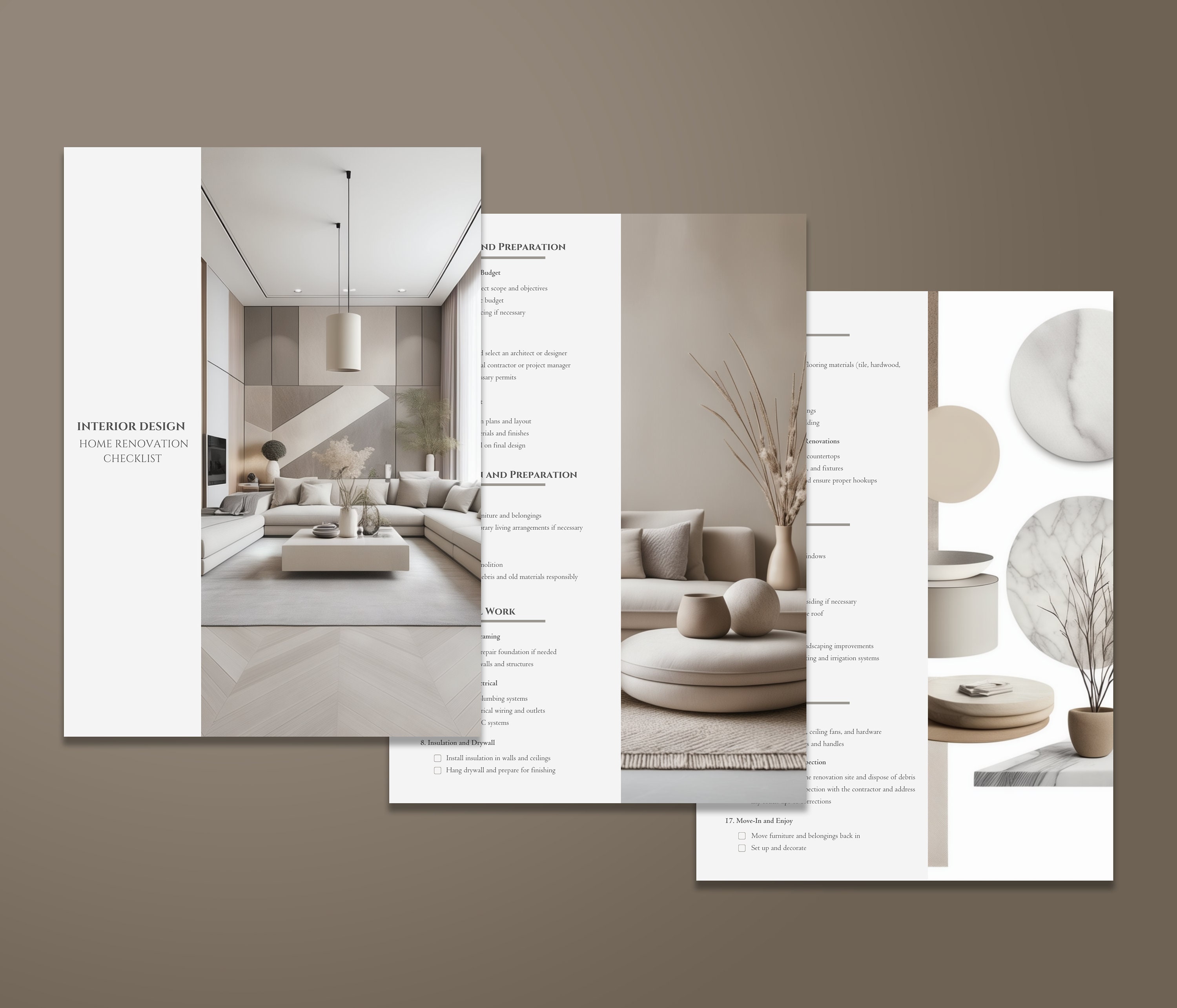 Interior Design Home Renovation Checklist Template Home Project ...