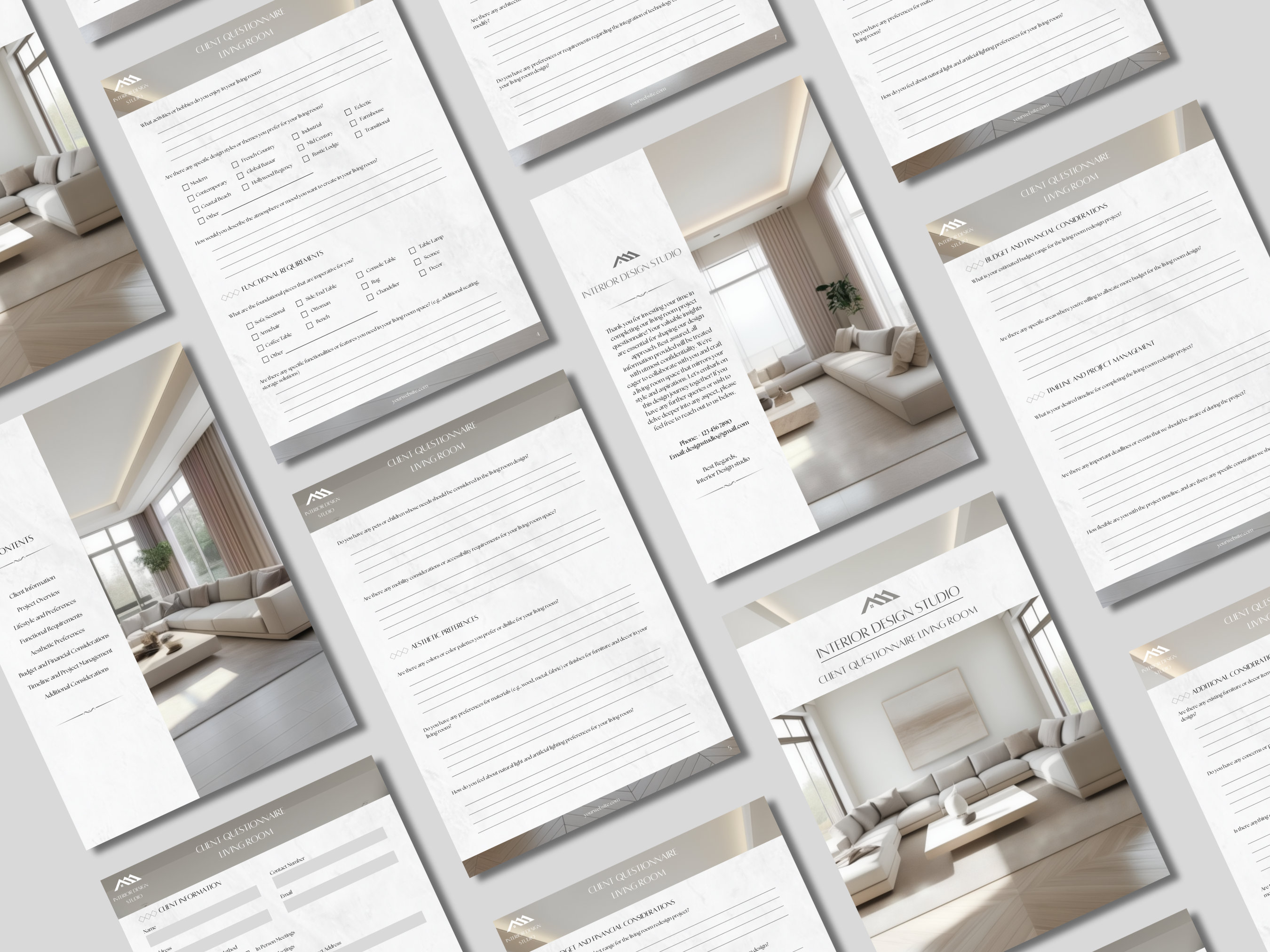 Interior Design Client Questionnaire Living Room Template Client ...