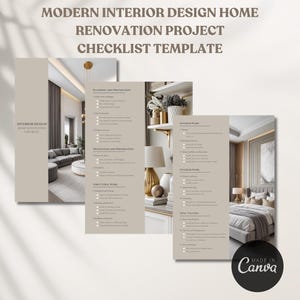 Image showcasing Modern Interior Design Home Renovation Checklist Template Home Project ...