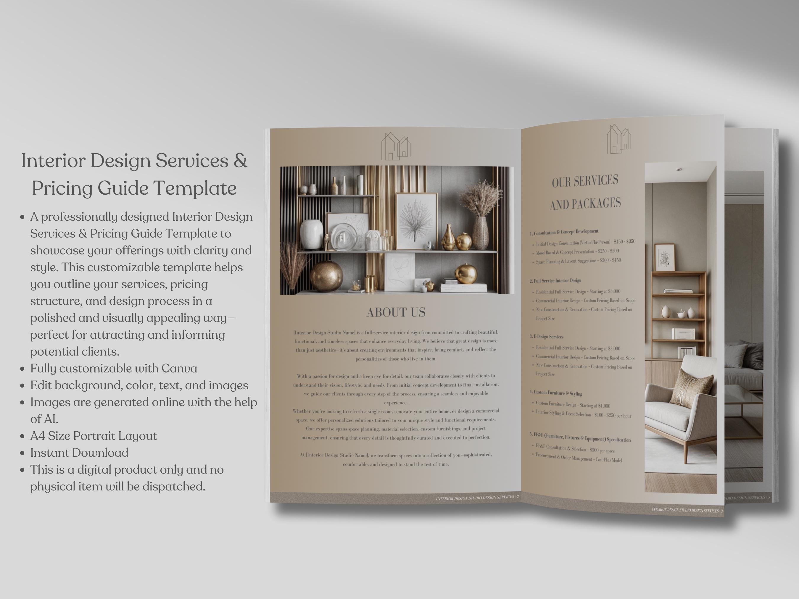 Interior Design Services and Pricing Guide, Client Proposal ...