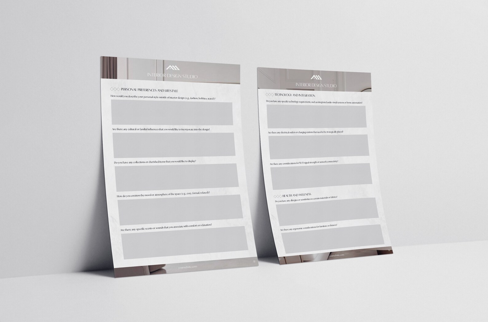 Minimalist Gray Interior Design Client Consultation Guide Template ...