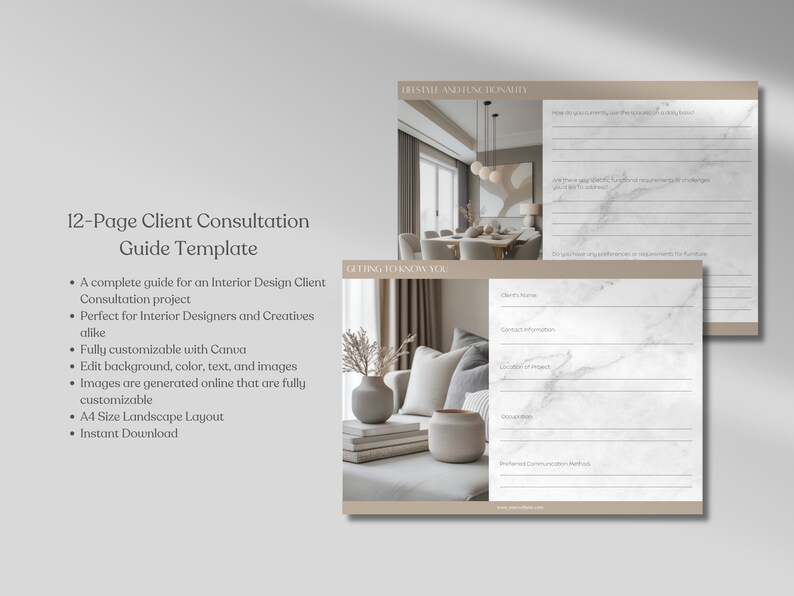Minimalist Gray Beige Interior Design Client Consultation Guide ...