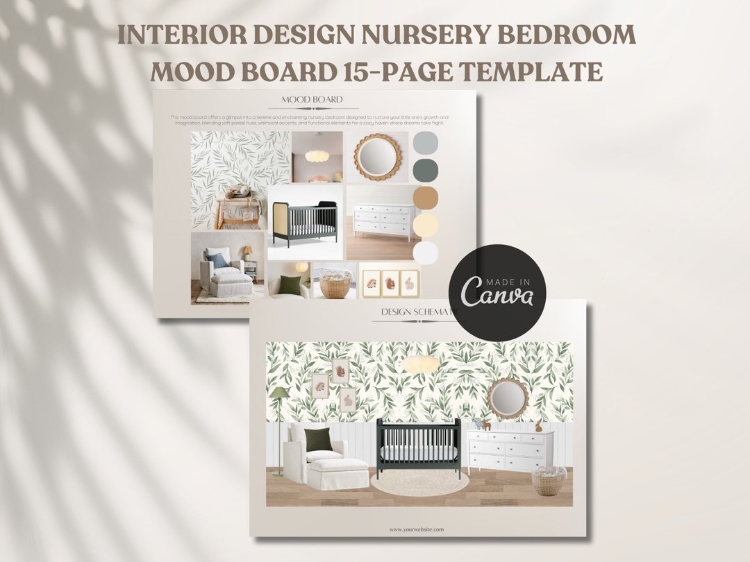 Interior Design Client Presentation Mood Board Template, Nursery ...