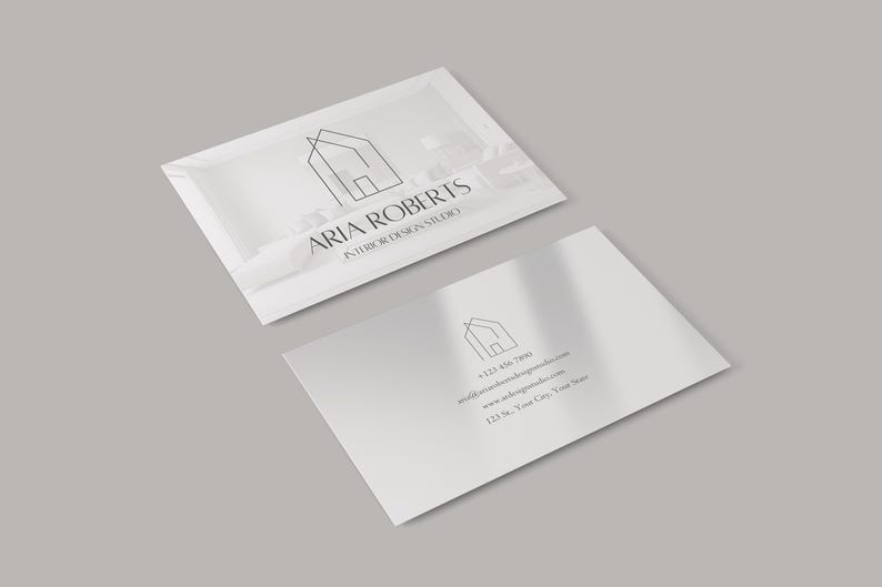 Interior Design Studio Business Card Template, Minimalist Interior ...