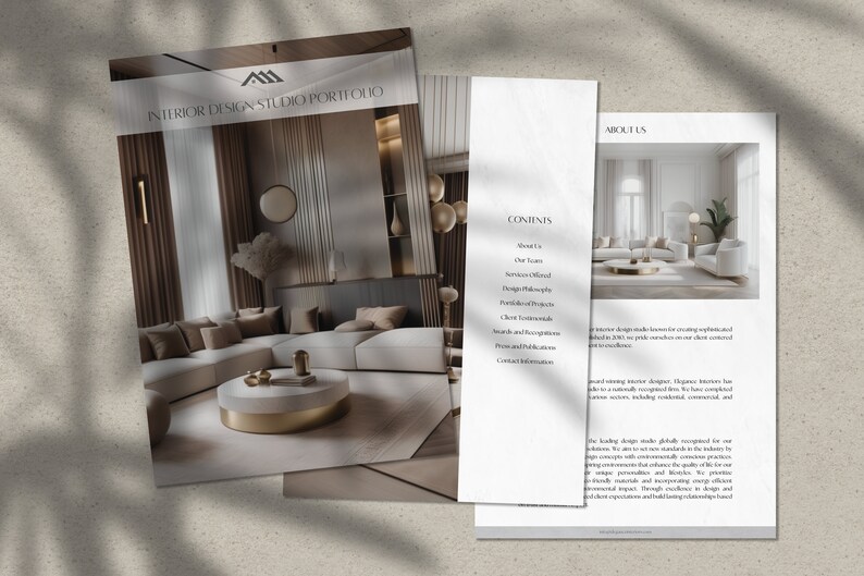 Minimalist Interior Design Studio Portfolio Template Onboarding Client ...