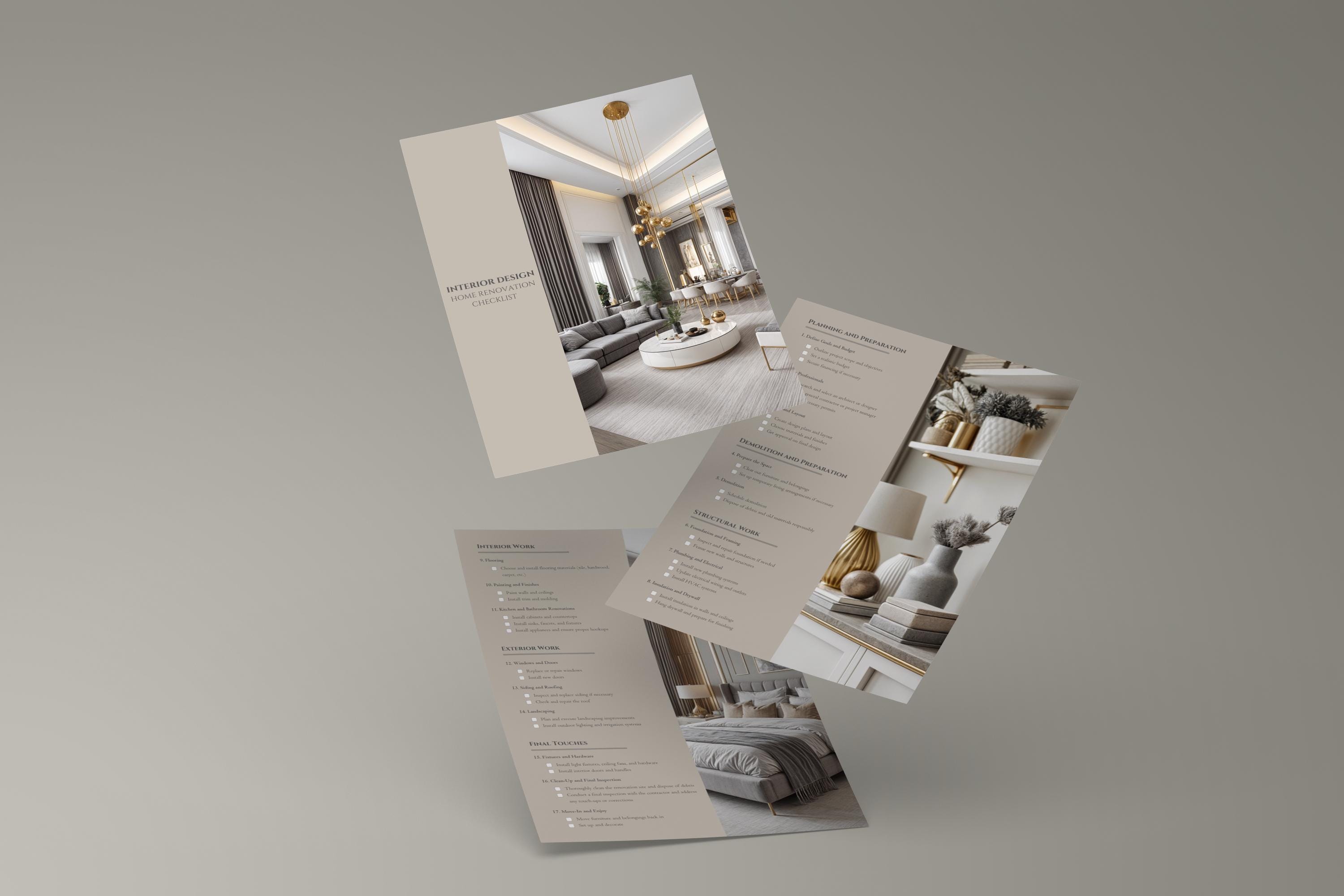 Modern Interior Design Home Renovation Checklist Template Home Project ...
