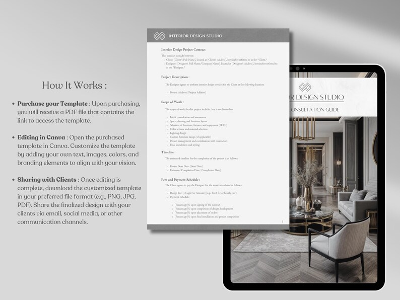 Modern Minimalist Interior Design Client Contract and Client Guide ...