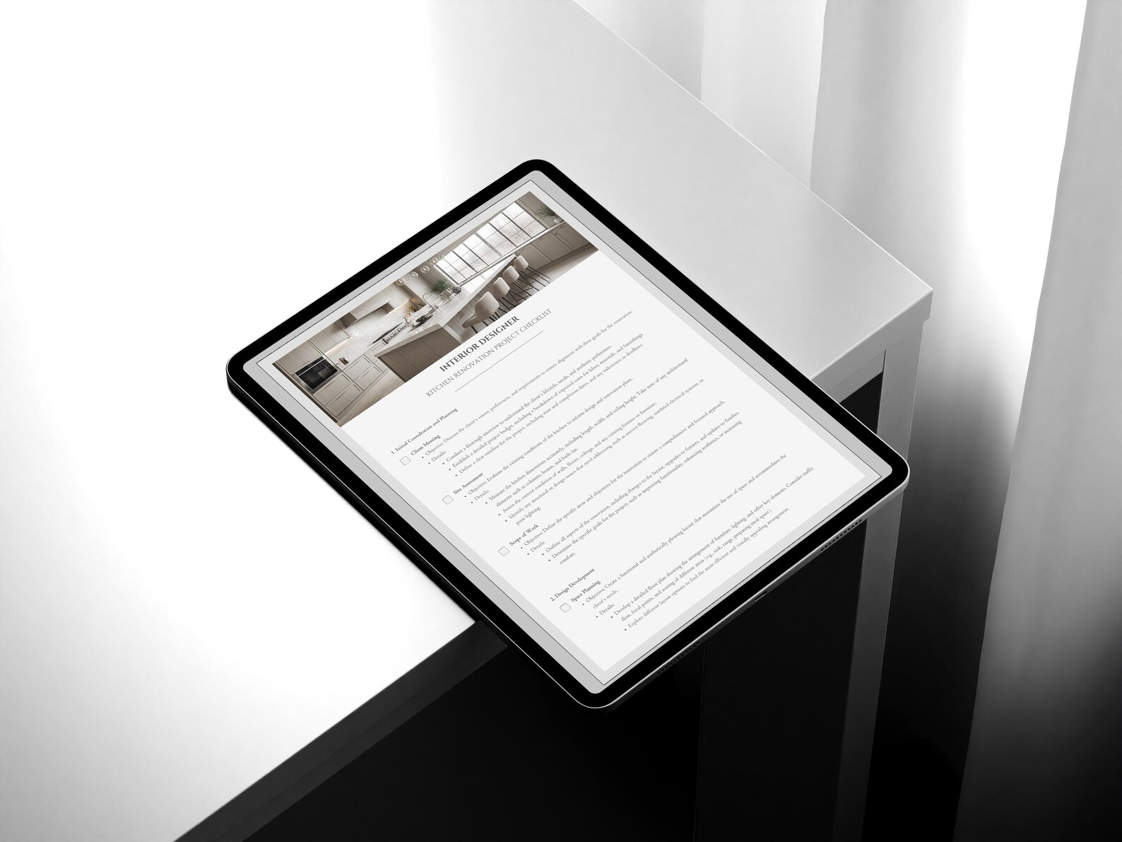 Interior Designer Checklist Kitchen Renovation Project Template ...