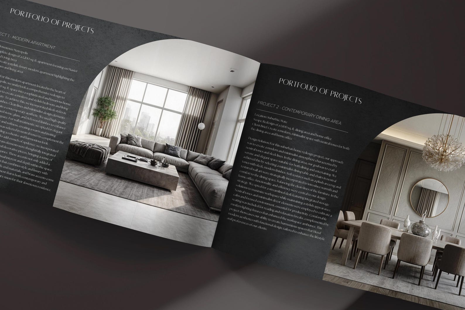 Minimalist Black Interior Design Studio Portfolio Template Onboarding ...