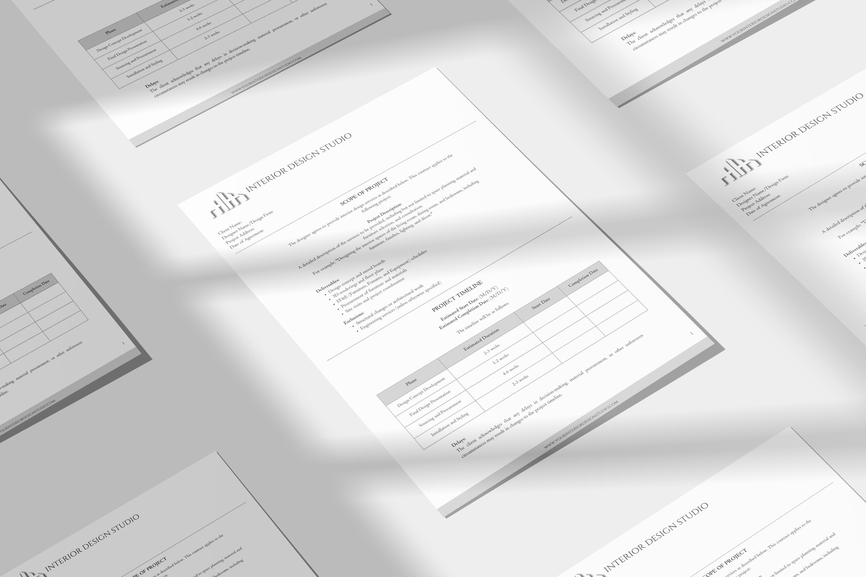 Minimalist Interior Design Client Contract Template, Client Onboarding ...