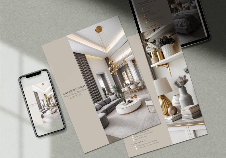 Image showcasing Modern Interior Design Home Renovation Checklist Template Home Project ...