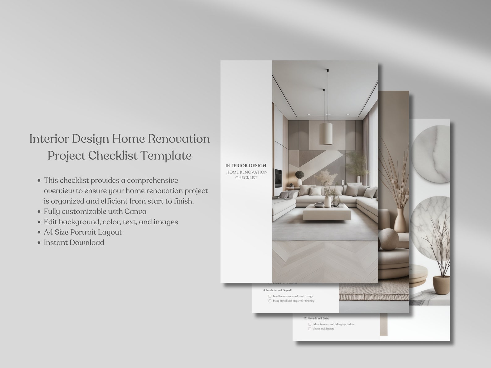 Interior Design Home Renovation Checklist Template Home Project ...