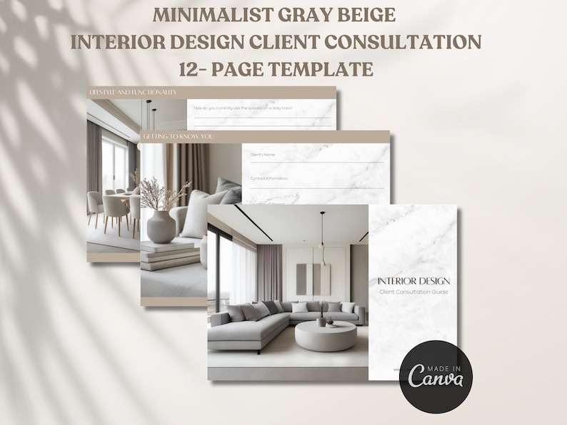 Minimalist Gray Beige Interior Design Client Consultation Guide ...