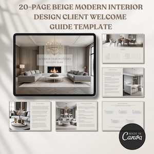 Interior Design Client Welcome Guide Template Interior Design Studio Welcome Package Client Onboarding Minimalist Design Beige Modern