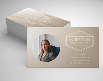 Real Estate Agent Business Card Editable and Printable Instant Download Canva Template, Realtor Custom Business Card