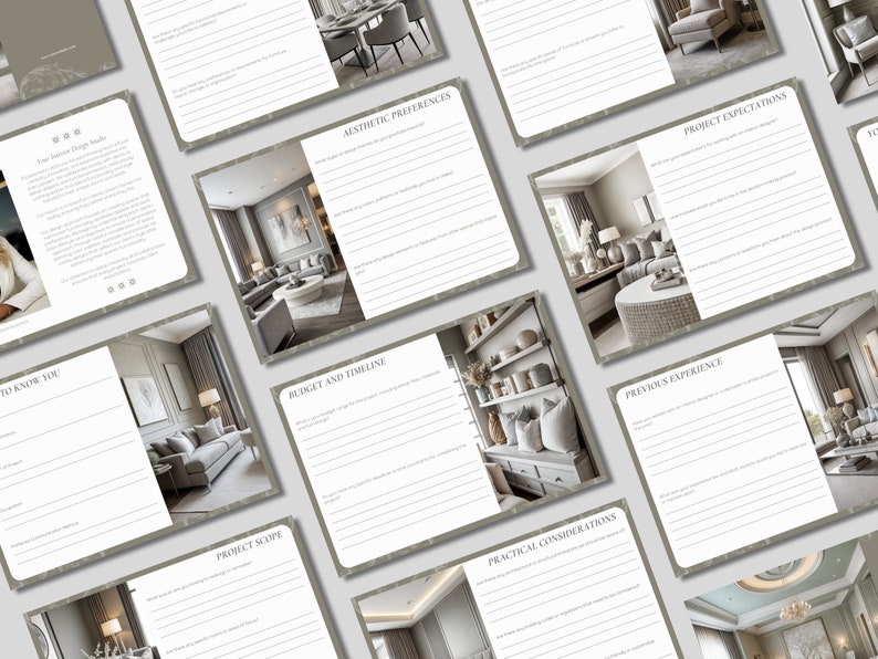 Modern Green Interior Design Client Consultation Guide Template Client ...
