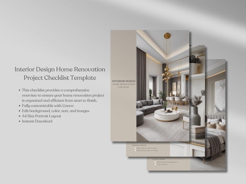 Modern Interior Design Home Renovation Checklist Template Home Project ...