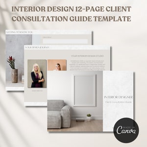 Interior Design Client Consultation Guide Template, Minimalist Interior Design Client Questionnaire Instant Download